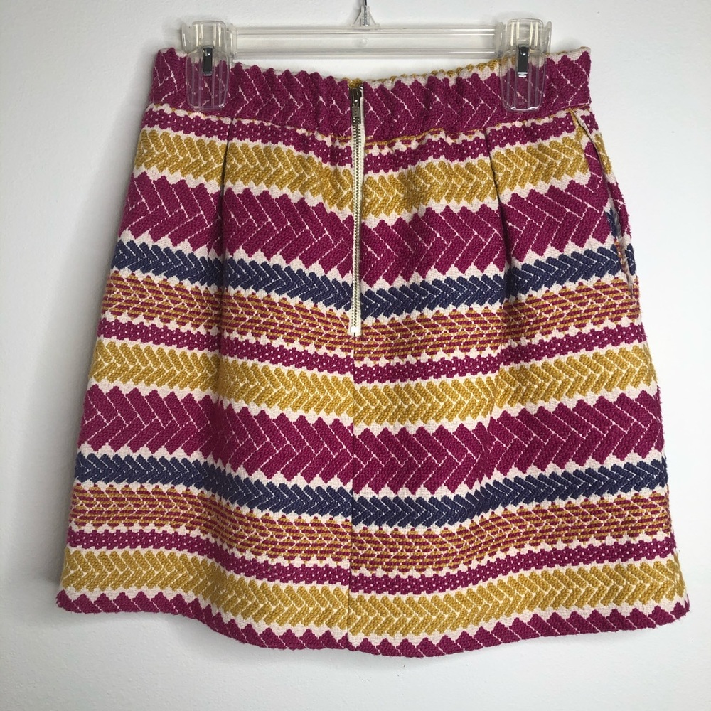 Anthro Nomad Morgan Carper Jacquard Textured Boto Skirt Size M Embroidered Arty - Picture 5 of 8